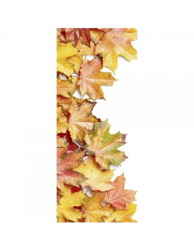 Banner-poster hojas otoñales fondo blanco para decorar escaparates en otoño