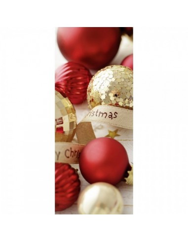 Banner-poster de bolas de navidad elegantes con cinta de christmas para la decoración de escaparates en navidad