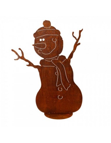 Figura decorativa de muñeco de nieve efecto oxidado Para escaparates de invierno en tiendas y centros comerciales
