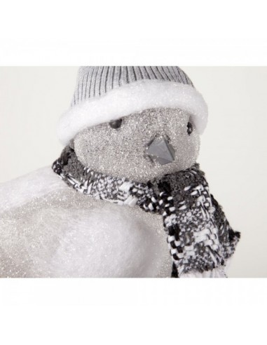 Figura de pollito de nieve de algodón blanco con bufanda Para escaparates de invierno en tiendas y centros comerciales