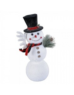 Figura de muñeco de nieve de pie con sombrero Para escaparates de invierno en tiendas y centros comerciales