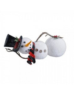 Figura de muñeco de nieve tumbado con sombrero Para escaparates de invierno en tiendas y centros comerciales