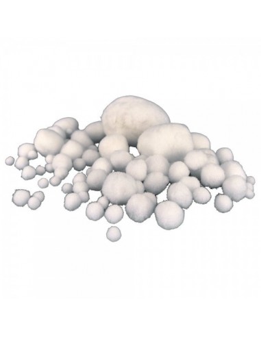 Bolas de nieve de algodón diferentes tamaños para escaparates y ambiente invernal