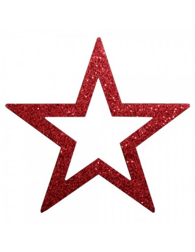 Estrella contorneada con purpurina para la decoración de centros comerciales calles y tiendas
