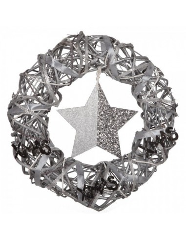 Corona decorativa con estrella en el centro para la decoración de centros comerciales calles y tiendas