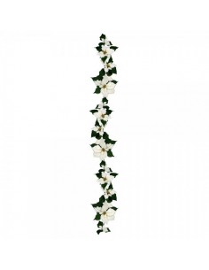 Guirnalda de poinsettia flor de pascua para la decoración navideña de centros comerciales calles tiendas