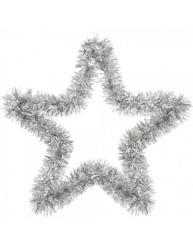 Estrella contorneada con flecos de oropel para la decoración de centros comerciales calles y tiendas