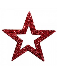 Elementos decorativos de estrellas contorneadas con purpurina para la decoración navideña de centros comerciales calles tiendas