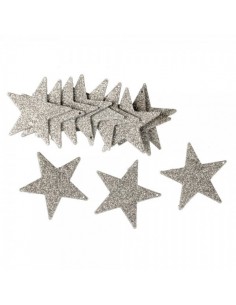 Elementos decorativos de mini estrellas con purpurina para la decoración navideña de centros comerciales calles tiendas