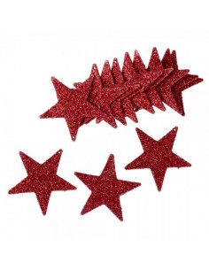 Elementos decorativos de mini estrellas con purpurina para la decoración navideña de centros comerciales calles tiendas