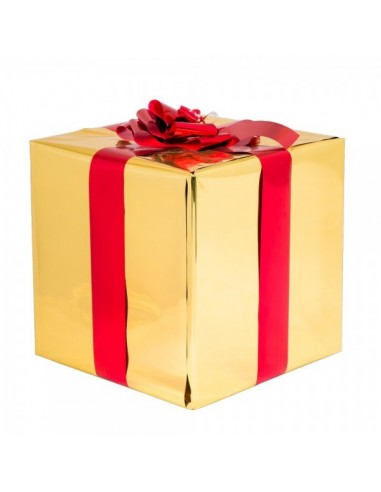 Paquete con envoltorio de regalo y lazo para la decoración de árboles de navidad