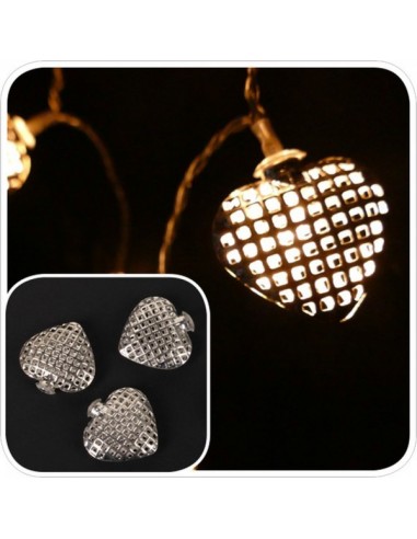 Guirnalda de 20 corazones de metal para luces para la decoración en navidad fachadas calles centros comerciales tiendas