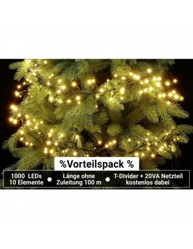 Pack de guirnaldas de 1000 luces led lv string para la decoración en navidad fachadas calles centros comerciales tiendas