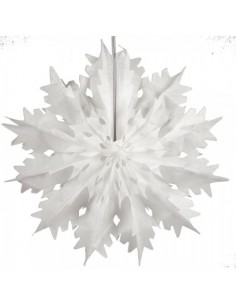 Copo de nieve de papel plegable para la decoración navideña de centros comerciales calles tiendas