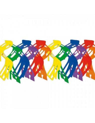 Guirnalda de papel arcoíris para la decoración de fiestas populares y escaparates