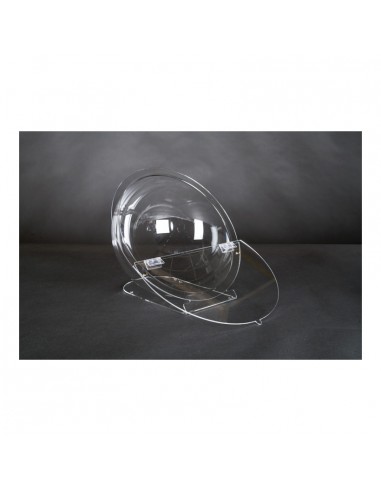 Semi-esfera con base de apoyo y tapa para el interior o escaparates de espacios de tiendas o comercios