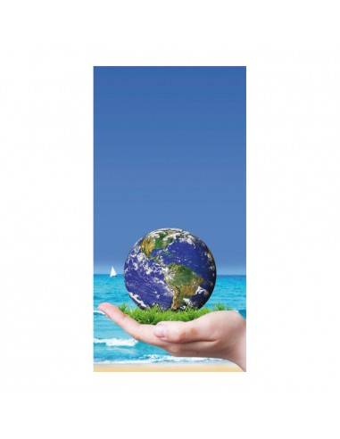 Banner-foto planeta tierra con mar de fondo para la decoración del fondo decorativo en los escaparates de tiendas