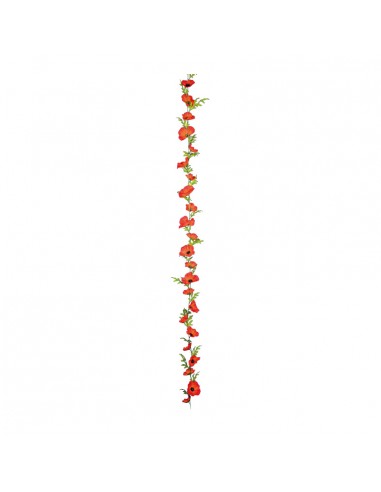Guirnalda de flores de amapola para la decoración de verano en escaparates de tiendas o comercios