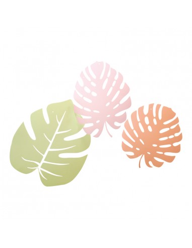 Set de 3 hojas de palma de papel para la decoración de verano en escaparates de tiendas o comercios