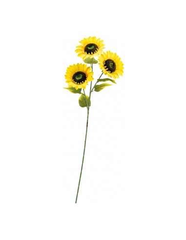 Girasol 3 flores con 5 hojas para la decoración de otoño en escaparates de tiendas o comercios