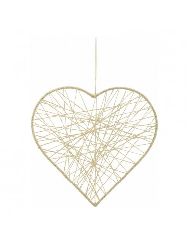 Corazón de yute para la decoración del día de los enamorados en centros comerciales tiendas