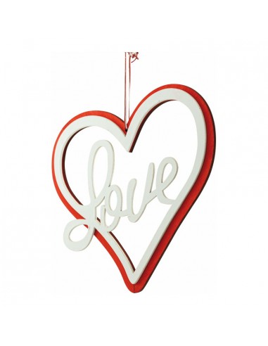 Corazón con texto "love" para la decoración del día de los enamorados en centros comerciales tiendas