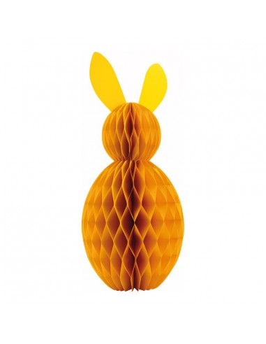Conejo de pascua en papel de nido de abeja para escaparates de tiendas y pastelerías en pascua