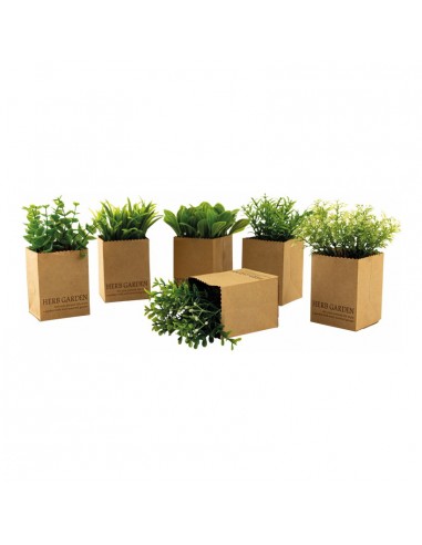 Set de 6 plantas en macetero de papel para decorar con plantas y árboles artificiales en escaparates