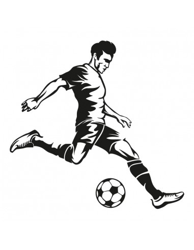 Jugador de fútbol chutando para decoración futbolística y deportes en escaparates