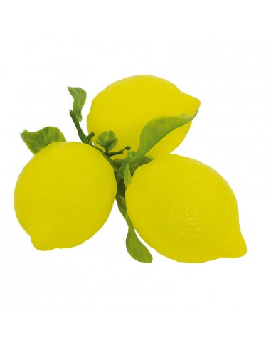 Imitación de limón con rama para fruterías y la decoración de escaparates de tiendas o comercios