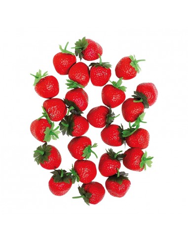 Imitación de fresas tamaño original para fruterías y la decoración de escaparates de tiendas o comercios