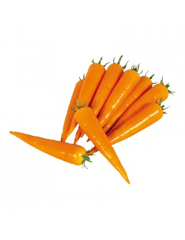 Imitación de zanahorias para fruterías y la decoración de escaparates de tiendas o comercios