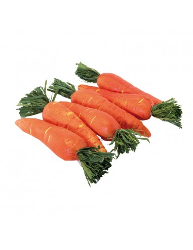 Imitación de zanahorias con hojas cortadas para fruterías y la decoración de escaparates de tiendas o comercios