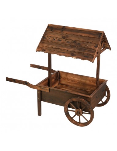 Carro de venta ambulante vintage de madera para la decoración de espacios y escaparates de tiendas