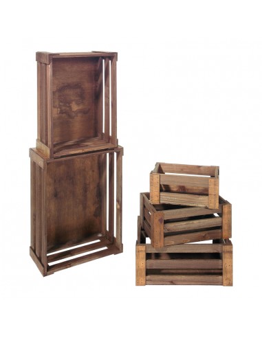 Cajas de madera para la decoración de la vendimia en licorerías catas bodegas de vino