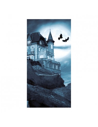 Banner-foto castillo espeluznante Para escaparates y fiestas en Halloween