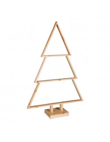 Esquema árbol de madera para la decoración de navidad con bolas y accesorios