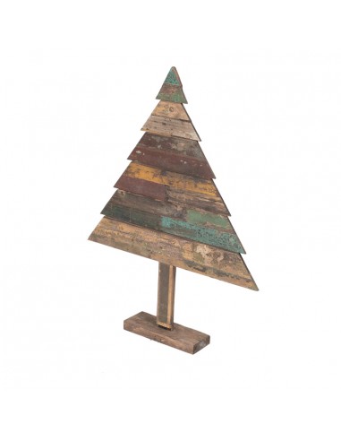 Árbol decorativo de madera para la decoración de navidad con bolas y accesorios
