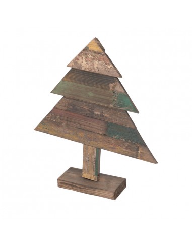 Árbol decorativo de madera para la decoración de navidad con bolas y accesorios