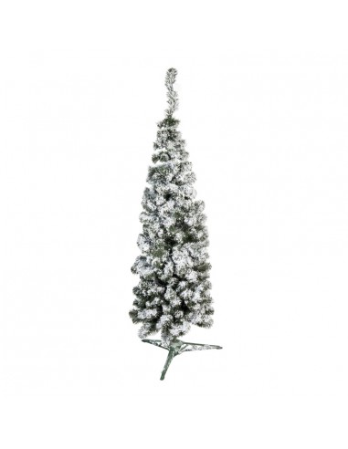 Árbol de Navidad noble nevado b1 slim para la decoración de navidad con bolas y accesorios