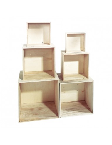 Cajas de madera para la decoración de espacios y escaparates e interior de tiendas