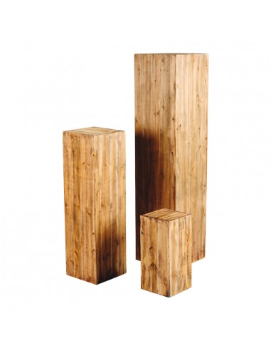 Pedestal de madera, natural 30x120x30cm-La Decoteca