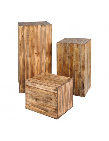 Pedestal de madera para la decoración de espacios y escaparates e interior de tiendas