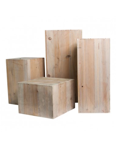 Cajas de madera apilables para la decoración de espacios y escaparates e interior de tiendas