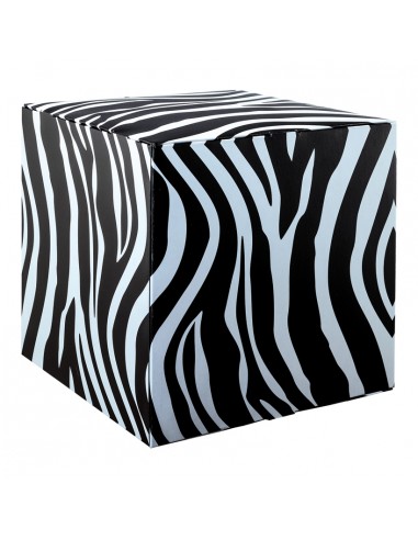 Cubo estampado zebra para la decoración de espacios y escaparates e interior de tiendas