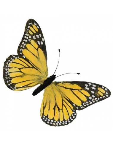 Mariposas con plumas para escaparates de primavera en tiendas y centros comerciales
