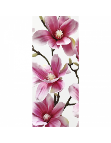 Banner-poster flor de magnolia fucsia para la decorar en primavera centros comerciales y escaparates