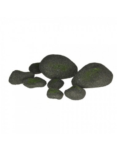 Piedras recubiertas de musgo para la decorar en primavera centros comerciales y escaparates