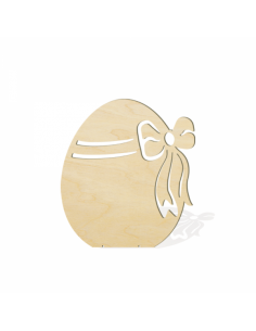 Huevo de pascua 2d perfilado con lazo para escaparates de pastelerías en pascua de semana santa