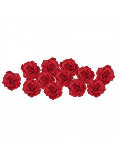 Cabezas de rosas rojas de seda para la decoración del día de los enamorados en centros comerciales tiendas